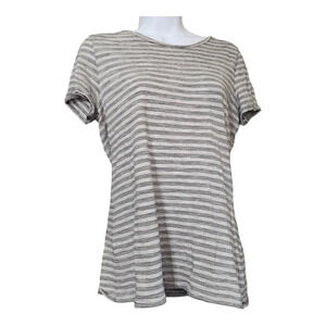 Banana Republic Medium Striped Slub Crew‎ Neck Shirt Black White